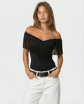 Black Fringe Top